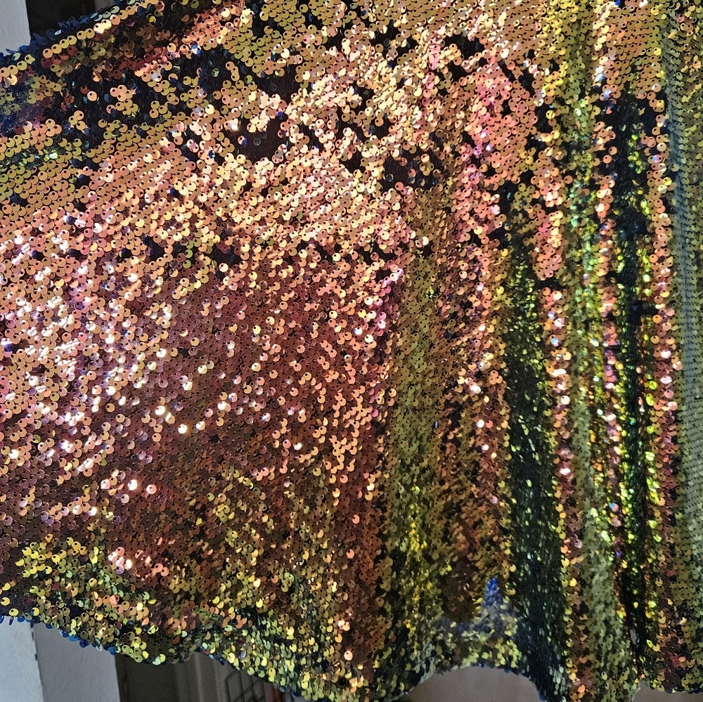 🔥Windsor Multicolor Sequin V-Neck Mini Dress Spaghetti Strap size Small - Picture 8 of 8
